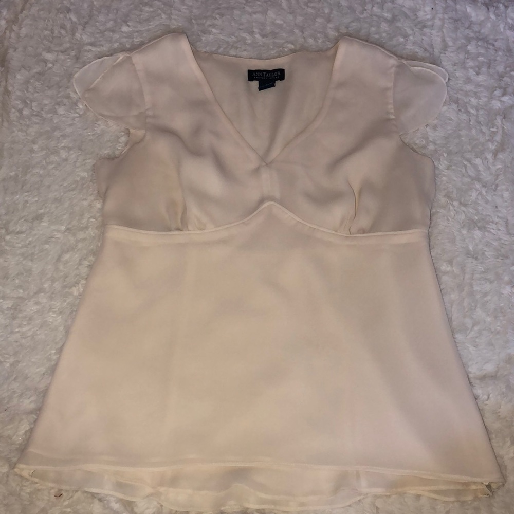 Ann Taylor cream blouse. Size 8